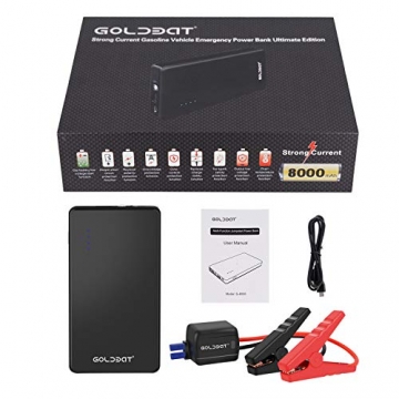 GOLDBAT 700A Peak 12V 8000mAh Car Jump Starter (Up to 4.0L Gas or 2.0L Diesel Engine) Portable Power Pack Auto Battery Booster with LED Light Gift Box Packaging (Black) - 7