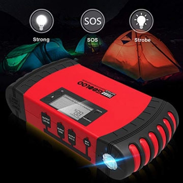 GOOLOO 1500A Peak 20800mAh SuperSafe Car Jump Starter with USB Quick Charge 3.0 (Up to 8.0L Gas, 6.0L Diesel Engine) 12V Auto Battery Booster Portable Charger Power Pack Built-in Smart Protection - 6
