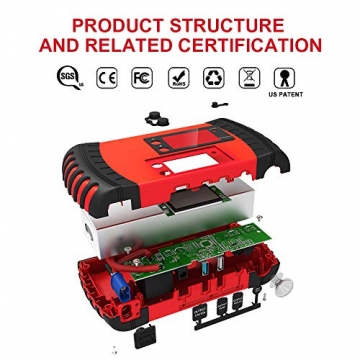 GOOLOO 1500A Peak 20800mAh SuperSafe Car Jump Starter with USB Quick Charge 3.0 (Up to 8.0L Gas, 6.0L Diesel Engine) 12V Auto Battery Booster Portable Charger Power Pack Built-in Smart Protection - 7