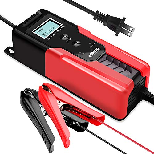 GOOLOO 6/12V 6A Smart Battery Charger and Maintainer Full Automatic 6-Stages Trickle Charging with Clamps for Car, Motorcycle, Lawn Mower, Boat, RV, SUV, ATV, Sealed Lead Acid Battery - Repair Battery - 1