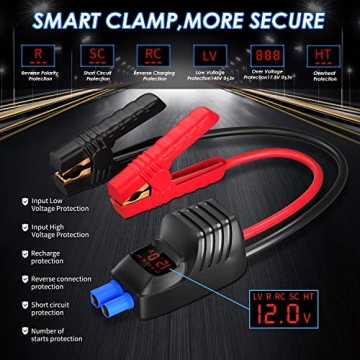 Imazing Portable Car Jump Starter - 2000A Peak 18000mAH (Up to 10L Gas or 8L Diesel Engine) 12V Auto Battery Booster Portable Power Pack with LCD Display Jumper Cables, QC 3.0 and LED Light - 4