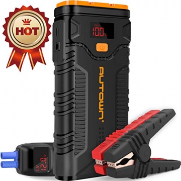 Jump Starter, AUTOWN 2000A Peak 20800mAh Car Jump Starter (Up to 8.0L Gas/6.5L Diesel Engines) with Quick Charge 3.0, QDSP 12V Auto Battery Booster Portable Power Pack with Built-in LED Light - 1