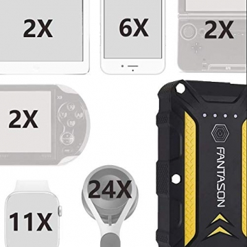 JUMP STARTER, FANTASON 1200A Portable Waterproof Car Jump Starter (Up to 6.0L Gas or 3.0L Diesel Engine) 12V Auto Battery Booster 12000mAh Lithium Battery Dual QC 3.0 USB Type C Charger Port - 4
