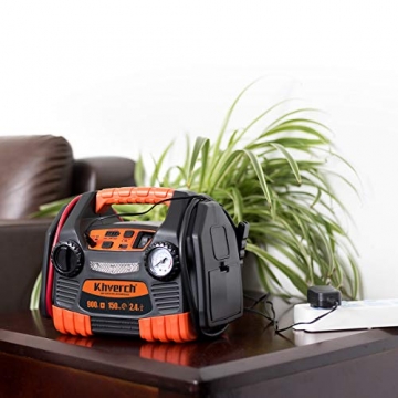 Kinverch Portable Car Jump Starter 900 Peak Amp 12 Volt with 1-USB 1-12V Power Ports & 150 PSI Air Compressor - 7