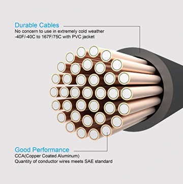 TOPDC Jumper Cables 4 Gauge 20 Feet Heavy Duty Booster Cables with Carry Bag (4AWG x 20Ft) - 3