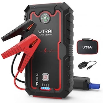 UTRAI Jumpstarter1 Jump Starter Portable 2000 Peak 22000mAh(up to 8L Gas, 6L Diesel Engine) 12V Auto Battery Booster Power Pack with Cigarette Lighter Socket for Cars, Trucks, SUV - 1