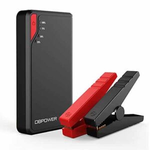 Ultra Compact DBPOWER 300A Peak 8000mAh Portable Car Jump Starter (Only for Gas Engine up to 2.5L) Auto Battery Booster with Built-in LED Flashlight (Red) - 1