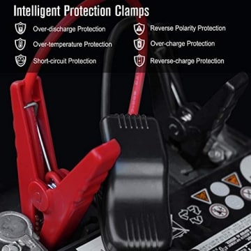 Ultra Compact DBPOWER 300A Peak 8000mAh Portable Car Jump Starter (Only for Gas Engine up to 2.5L) Auto Battery Booster with Built-in LED Flashlight (Red) - 7