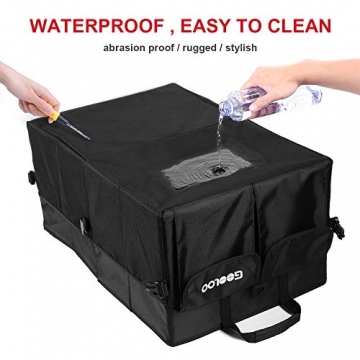 GOOLOO Car Trunk Organizer Auto Cargo Storage Container Multi-compartments Collapsible Durable Box with Straps, Waterproof Bottom for Truck, SUV, Minivan, Jeep - 4