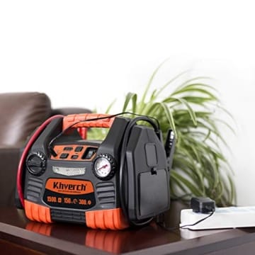 Kinverch Portable Power Station Jump Starter 1500 Peak/750 Instant Amps with 300W Inverter,150 PSI Air Compressor - 2