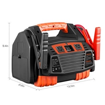 Kinverch Portable Power Station Jump Starter 1500 Peak/750 Instant Amps with 300W Inverter,150 PSI Air Compressor - 6