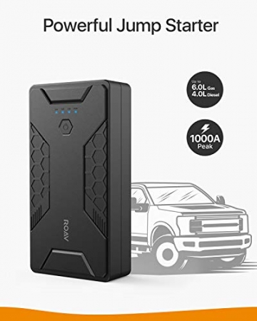 Anker Roav Jump Starter Pro 1000A, 12800mAh, 12V Portable Car Jump Starter (Gas Engines up to 6.0L, Diesel up to 4.0L), Battery and Phone Charger with 3 USB Ports, SOS LED, and Jumper Cables - 5