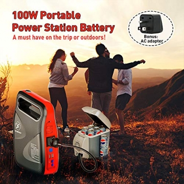 Car Jump Starter, FLYLINKTECH 2500A Peak 24000mAh Powerful Portable Auto Battery Starter (up to All Gas or 8.0L Diesel Engine) with 100W AC Outlet - 12V UL Certified Car Battery Power Booster Pack - 2