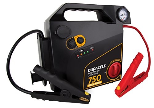 Duracell Portable Emergency Jumpstarter with Compressor, 750 Peak Amps - 1