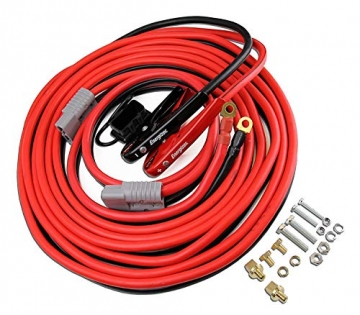 Energizer Jumper Cables, 30 feet, 1 Gauge, 800A, Booster Battery Cables with Permanent Installation kit and Quick Connect Plug - 30 Ft Allows You to Jump Start a Battery from Behind a Vehicle - 5