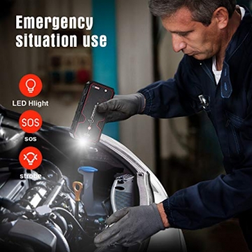 FNNEMGE Car Jump Starter 2000A Peak 21800mAh 12V Super Safe Jump Starter(Up to 8.0L Gas or 6.5L Diesel Engine), with USB Quick Charge 3.0 Pack Type-C Portable Phone Charger - 5