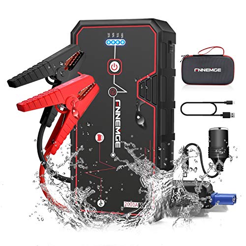 FNNEMGE Car Jump Starter 2000A Peak 21800mAh 12V Super Safe Jump Starter(Up to 8.0L Gas or 6.5L Diesel Engine), with USB Quick Charge 3.0 Pack Type-C Portable Phone Charger - 1