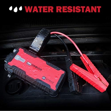 GOOLOO 1500A Peak SuperSafe Car Jump Starter (Up to 8.0L Gas or 6.0L Diesel Engine) with USB Quick Charge, In & Out Type-C Port,12V Portable Water Resistant Power Pack Auto Booster Battery Charger - 4