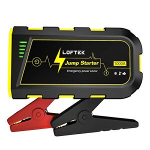 LOFTEK Portable Car Battery Jump Starter (Up to 7.0L Gas or 5.5L Diesel Engine), 12V Power Pack Auto Battery Booster with Built-in LED Light - 1