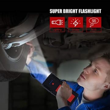 MEGAWISE 2500A Peak 21800mAh Car Battery Jump Starter (up to 8.0L Gas/6.5L Diesel Engines) 12V Portable Power Pack Auto Battery Booster with Dual USB Outputs - 3