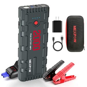 NEXPOW 2000A 18000mAh Car Jump Starter with USB Quick Charge 3.0 (Up to 7.0L Gas or 6.5L Diesel Engine), 12V Portable Battery Starter, Battery Booster with Built-in LED Light - 1