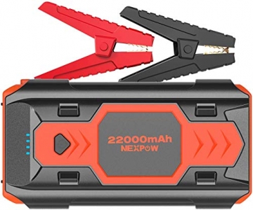 NEXPOW Battery Starter for Car, 2500A 22000mAh Portable Car Jump Starter Q9B (up to 8.0L Gas/8L Diesel Engines) 12V Auto Battery Booster Pack with USB Quick Charge 3.0, Type-C - 1