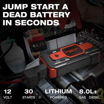 NEXPOW Battery Starter for Car, 2500A 22000mAh Portable Car Jump Starter Q9B (up to 8.0L Gas/8L Diesel Engines) 12V Auto Battery Booster Pack with USB Quick Charge 3.0, Type-C - 6