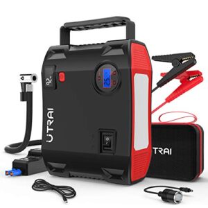 Portable Jump Starter with Air Compressor, UTRAI Jstar5 150 PSI 2000A 24000mAh(8L Gas 7.5L Diesel Engine) 12V Battery Jump Pack with Emergency Light LCD Screen USB QC3.0 for Cars, Trucks, SUV - 1