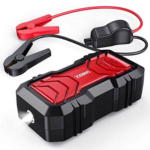 in&Out Type-C SANROCK Portable Car Battery Jump Starter 2500A 22800mAh 12V Auto Portable Power Pack Battery Booster Built-in LED Light with USB Qick Charge up to 8.0L Gas or 8.0L Diesel 