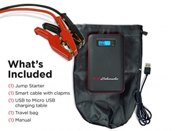 Schumacher SL1463  850 Amp 12V Rechargeable Lithium Jump Starter Starts 6.0L - Gas | 3.0L - Diesel vehicles USB Power for Charging Phones/Tablets Auto Pre-Boost for Ultimate Cold Temp Starting - 3