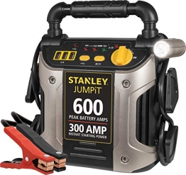 STANLEY J309 JUMPiT Portable Power Station Jump Starter: 600 Peak/300 Instant Amps, 3.1A USB Ports, Battery Clamps - 1