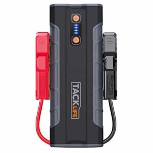 TACKLIFE T8 MAX Jump Starter - 1000A Peak 20000mAh, 12V Car Jumper (All Gas, up to 6.5L Diesel Engine), Auto Battery Booster, Portable Power Pack with Smart Jumper Cables, Storage Case (Black) - 1