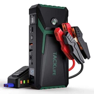 TACKLIFE T8-Newer Model 800A Peak 18000mAh Car Jump Starter with LCD Display (up to 7.0L Gas, 5.5L Diesel Engine), 12V Auto Battery Booster with Smart Jumper Cable, Quick Charger - 1