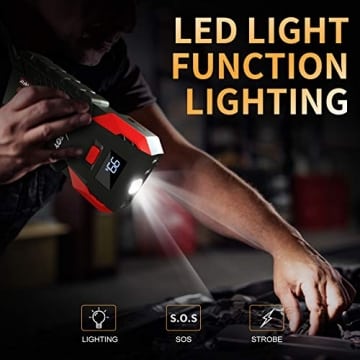 FCONEGY Car Jump Starter, 2500A Peak 26000mAh Portable Car Battery Starter Auto Battery Booster Pack with Smart Safety Jumper Cable,Type-C18W Input/Outputs - 3