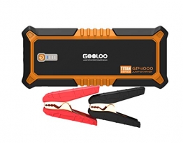 GOOLOO 4000A Peak SuperSafe Car Jump Starter (All Gas, up to 10.0L Diesel Engine) 12V Auto Battery Jumper Booster with USB Quick Charge and Type C Port, Portable Power Pack for Trucks, SUVs, Orange - 1