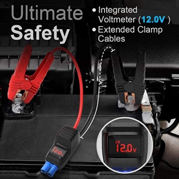 LEMSIR 1500Amps V2 QDSP 1500A Peak 12V Portable Car Lithium Jump Starter up to 8.0L Gas Or 6.2L Diesel, Auto Battery Booster Power Pack with Smart Jumper Cables - 4