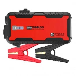 Car Jump Starter, GOOLOO GT1500 1500A Peak SuperSafe 12V Portable Water Resistant Lithium Power Pack Auto Battery Booster with USB Quick Charge, Type-C Port for Up to 8L Gas and 6L Diesel Engine - 1