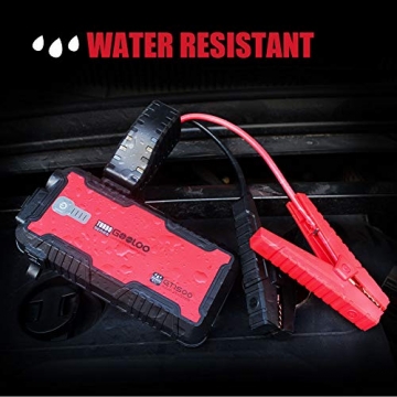 Car Jump Starter, GOOLOO GT1500 1500A Peak SuperSafe 12V Portable Water Resistant Lithium Power Pack Auto Battery Booster with USB Quick Charge, Type-C Port for Up to 8L Gas and 6L Diesel Engine - 8