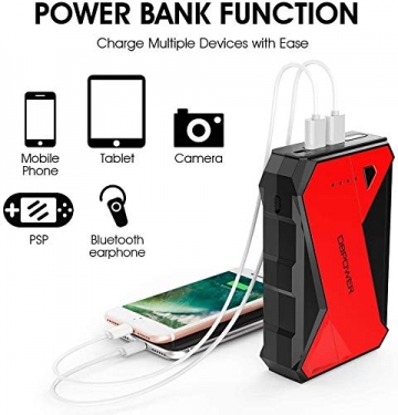 DBPOWER 1000A 12800mAh Portable Emergency Car Jump Starter- up to 7.0L Gasoline, 5.5L Diesel Engine，12V Auto Battery Booster Portable Power Pack - 4
