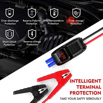 DBPOWER 2000A Peak 16000mAh Car Jump Starter- for up to 7.5L Gasoline/6.0L Diesel Engines with LCD Screen, USB Quick Charge, 12V Auto Battery Booster - 3