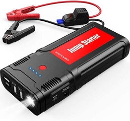 DBPOWER 2000A Peak 16000mAh Car Jump Starter- for up to 7.5L Gasoline/6.0L Diesel Engines with LCD Screen, USB Quick Charge, 12V Auto Battery Booster - 1
