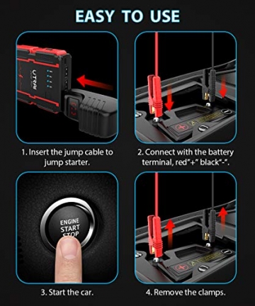UTRAI Jump Starter Car Battery 13000mAh 1000A Power Bank Smart-Clip with Battery Detection for 12V Car Booster Jstar Mini - 2
