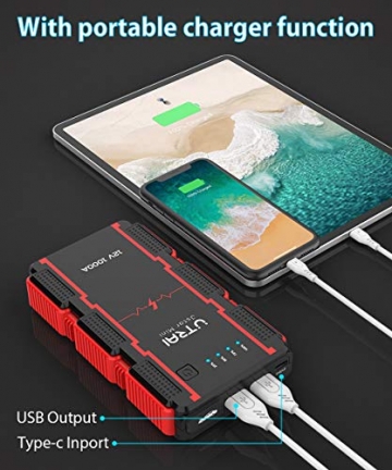 UTRAI Jump Starter Car Battery 13000mAh 1000A Power Bank Smart-Clip with Battery Detection for 12V Car Booster Jstar Mini - 4