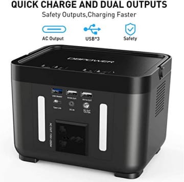 DBPOWER Portable Power Station, 250Wh/250W Backup Battery Generator, Off-Grid Power Supply with 110V AC Outlet for Outdoors Camping Travel Hunting CPAP Emergency (67200mAh) - 2
