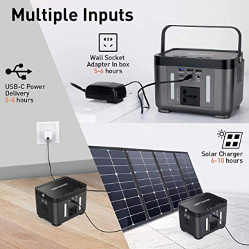 DBPOWER Portable Power Station, 250Wh/250W Backup Battery Generator, Off-Grid Power Supply with 110V AC Outlet for Outdoors Camping Travel Hunting CPAP Emergency (67200mAh) - 4