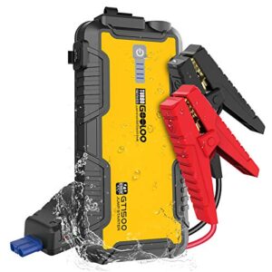 GOOLOO 1500A Peak Car Jump Starter GT1500(Up to 8.0L Gas, 6.0L Diesel Engine) with USB Quick Charge, Type-C Port, Water-Resistant Function,12V Portable Car Starter and Car Battery Booster,Yellow - 1