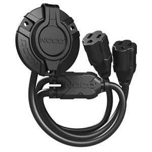 NOCO GCP2 15 Amp AC Port Plug, 125 Volt Power Inlet Socket, and Waterproof Electrical Outlet Receptacle Box with Dual 18-Inch Integrated Outdoor Extension Cord - 1