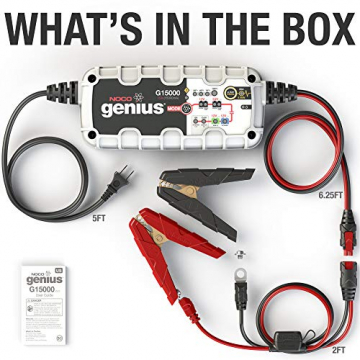 NOCO Genius G15000 12V/24V 15 Amp Pro-Series Battery Charger and Maintainer - 8