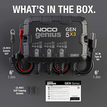 NOCO Genius GEN5X3, 3-Bank, 15-Amp (5-Amp Per Bank) Fully-Automatic Smart Marine Charger, 12V Onboard Battery Charger, Battery Maintainer and Battery Desulfator with Temperature Compensation - 4