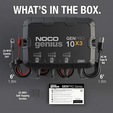 NOCO Genius GENPRO10X3, 3-Bank, 30-Amp (10-Amp Per Bank) Fully-Automatic Smart Marine Charger, 12V Onboard Battery Charger, Battery Maintainer and Battery Desulfator with Temperature Compensation - 2